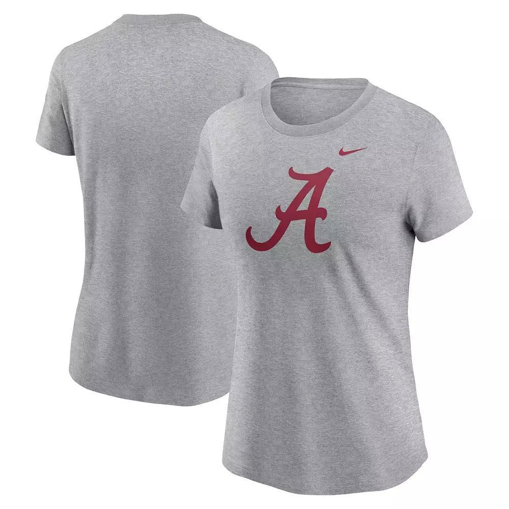 Women's Nike Heather Gray Alabama Crimson Tide Primetime Evergreen Logo T-Shirt, Size: Large, Grey Product Image