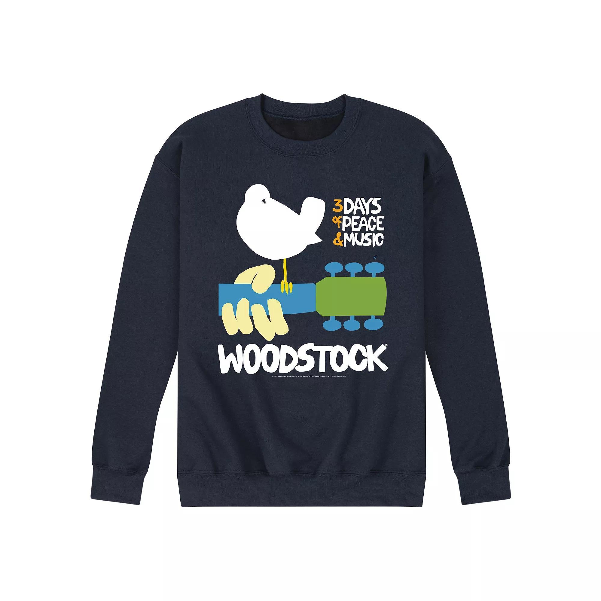 Mens Woodstock Poster Graphic Fleece Blue Product Image