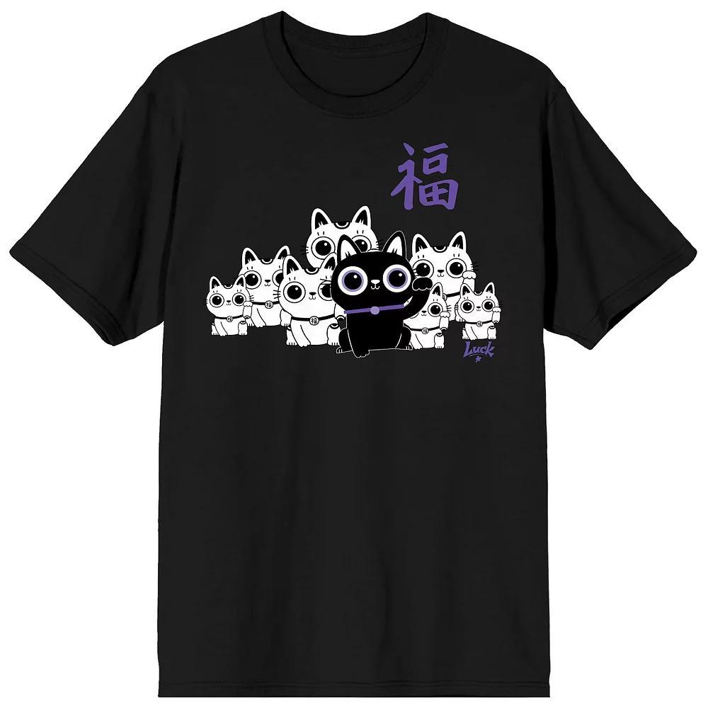 Men's Skydance Animations Luck Movie Bob with White Cats Tee, Size: Medium, Black Product Image