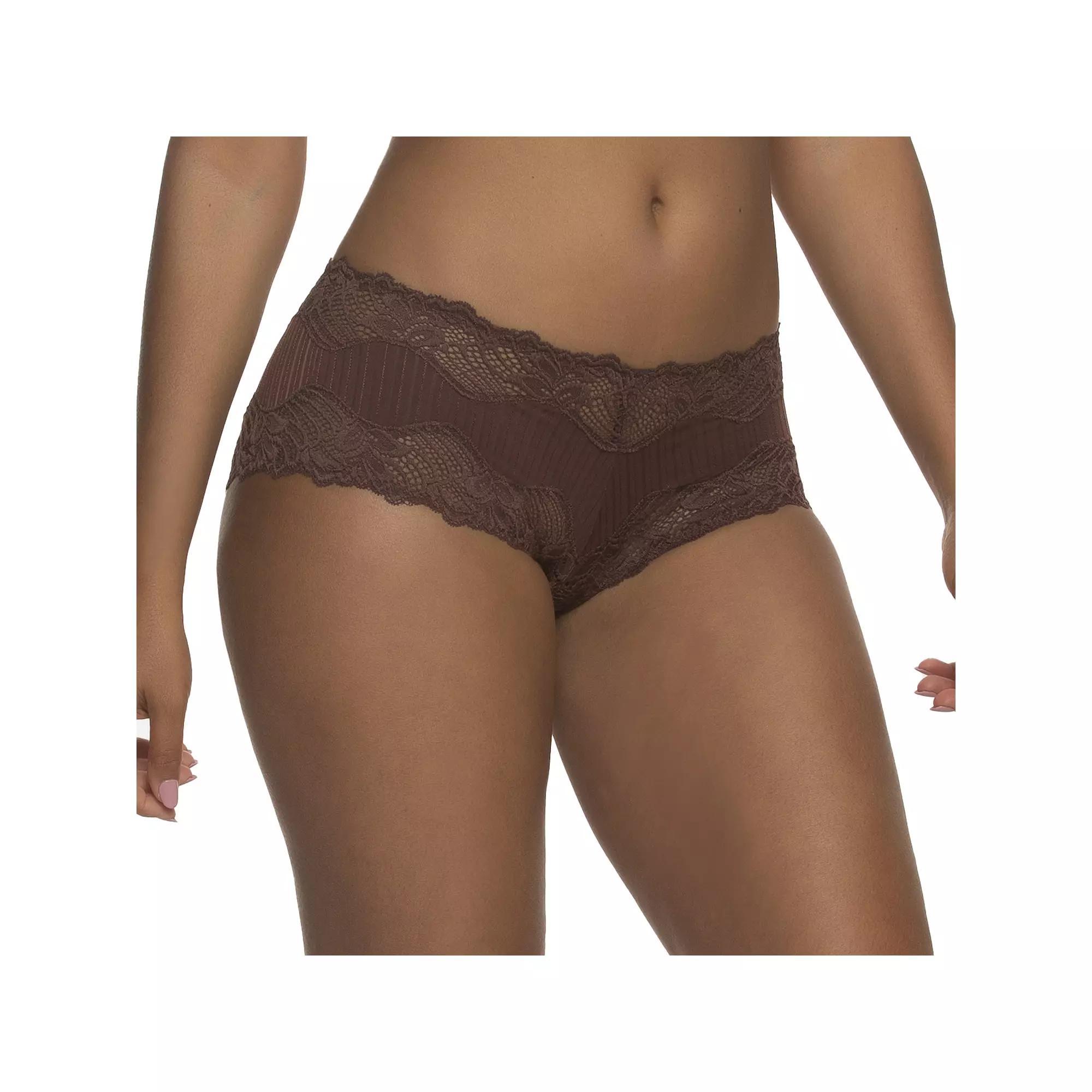Paramour by Felina Stripe Delight Hipster 735353, Women's, Size: Medium, Pink Product Image