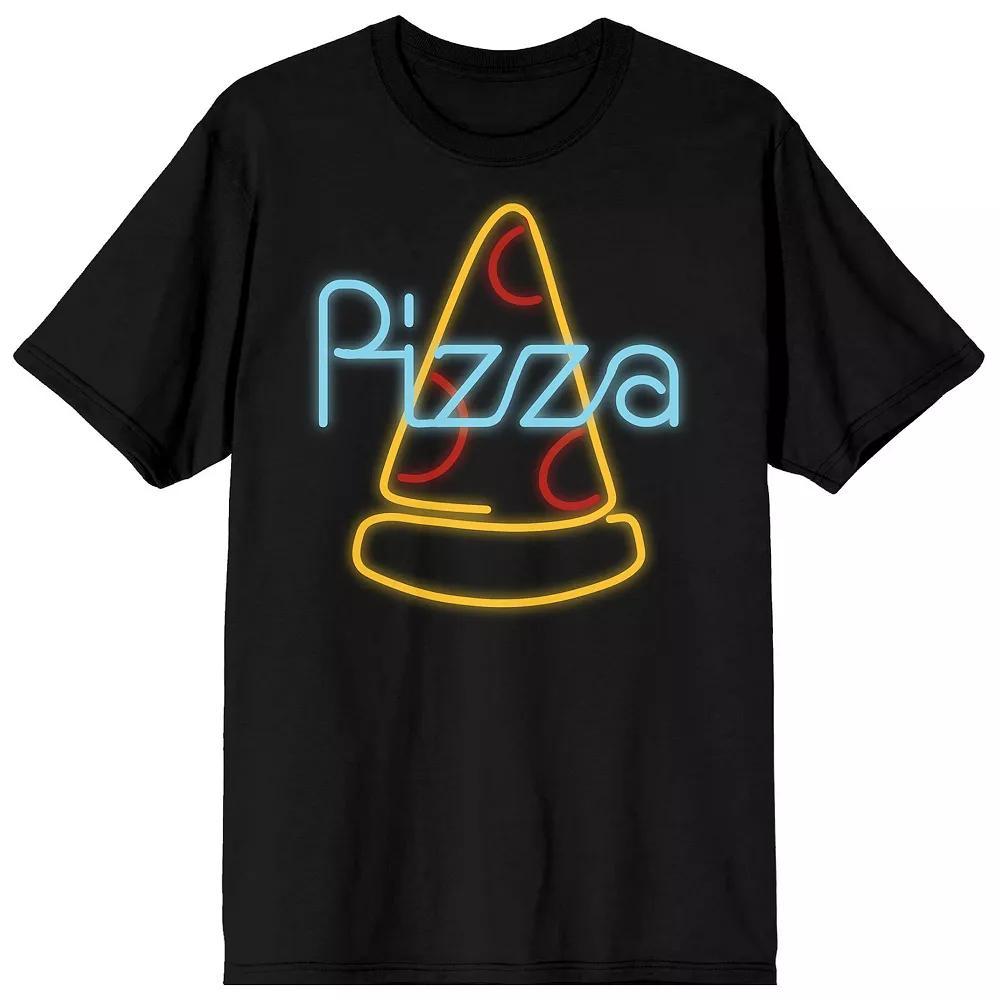 Men's My Pizza Day Neon Tee, Size: Large, Black Product Image