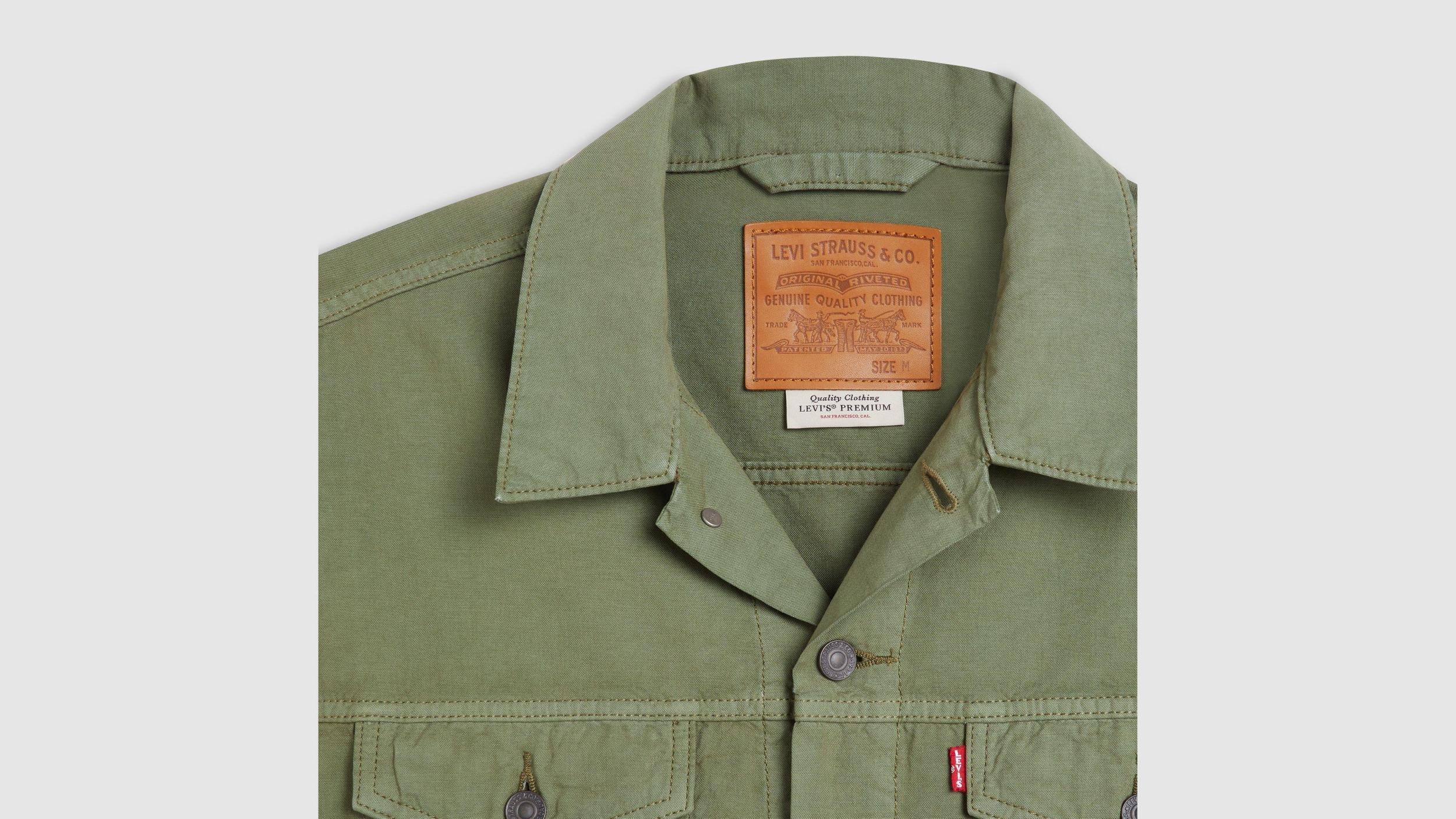 Relaxed Fit Linen+ Denim Trucker Jacket Product Image