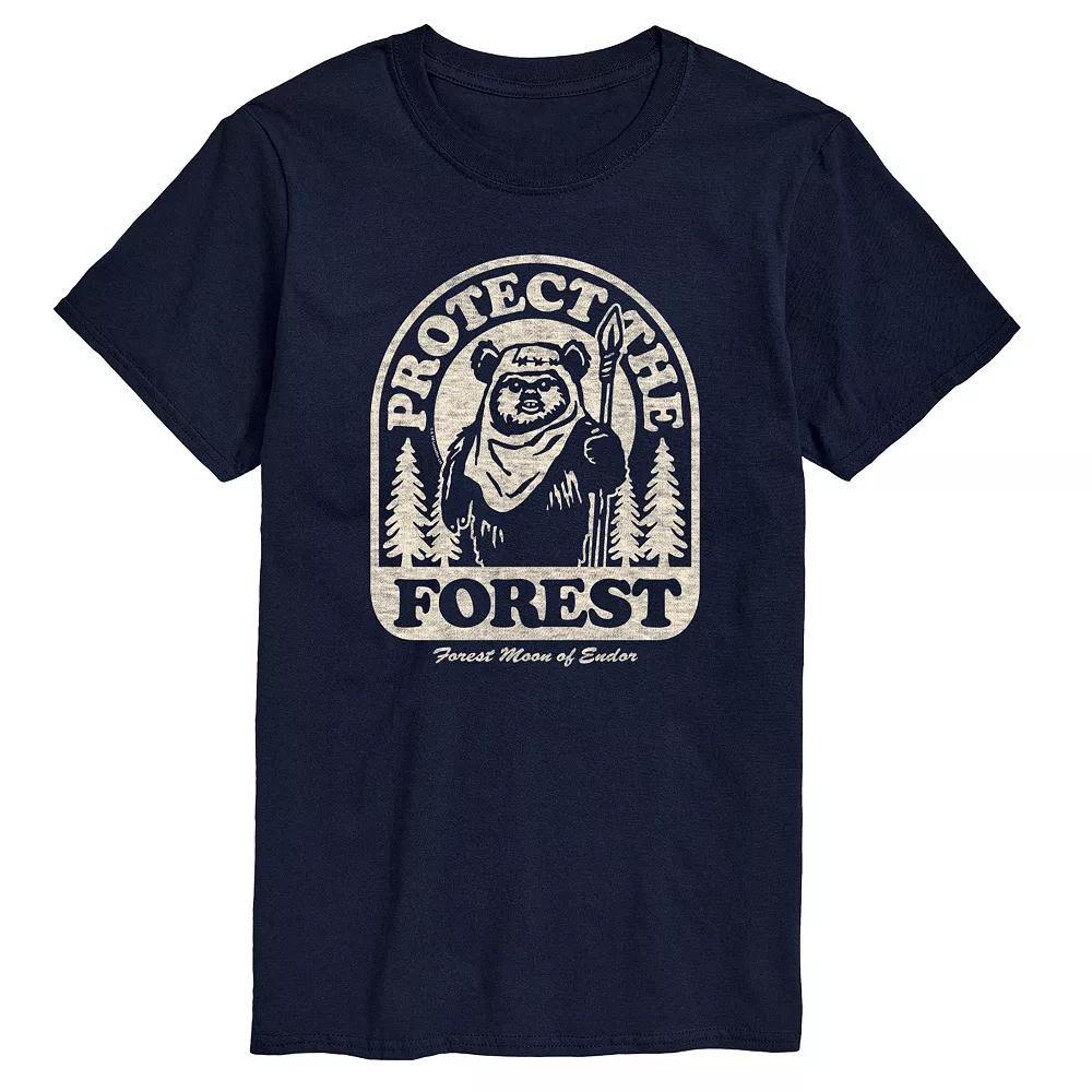 Mens Star Wars Ewok Protect The Forest Graphic Tee Blue Product Image