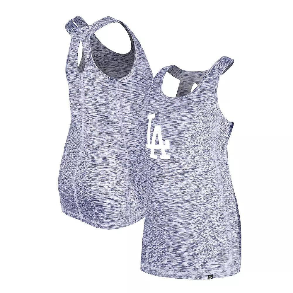 Women's New Era Royal Los Angeles Dodgers Space Dye Keyhole Back Tank Top, Size: Medium, Blue Product Image