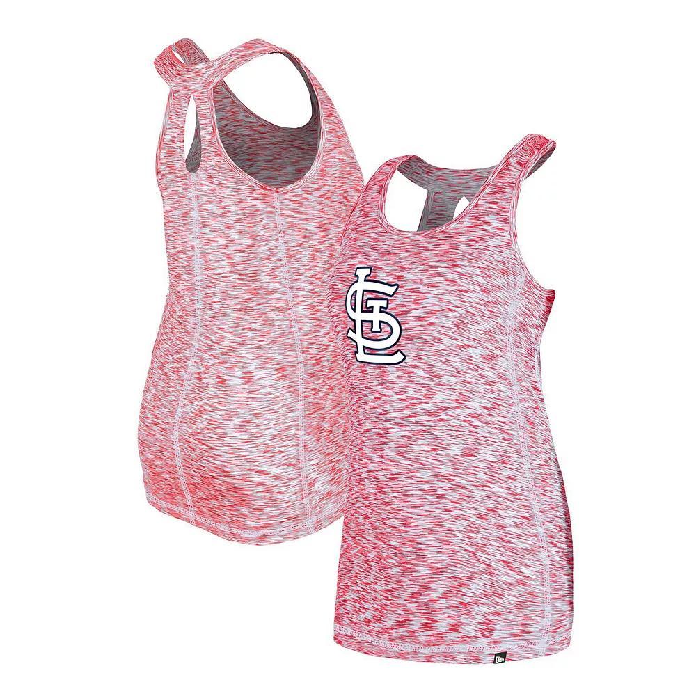 Women's New Era Red St. Louis Cardinals Space Dye Keyhole Back Tank Top, Size: Medium Product Image