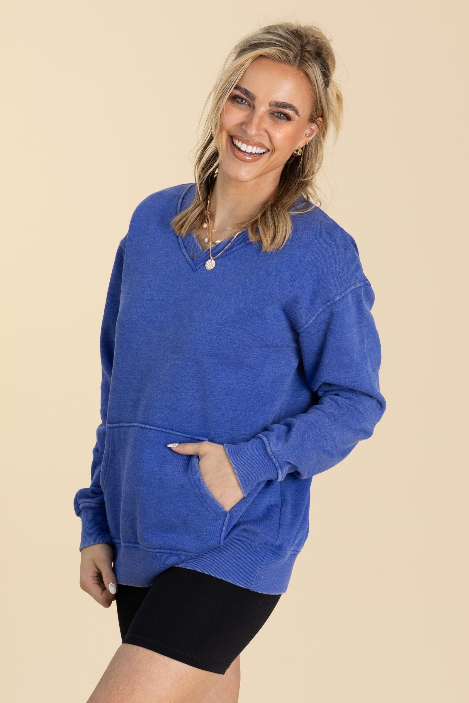 Pigment Dyed Cozy Campfire V-Neck Sweatshirt Product Image