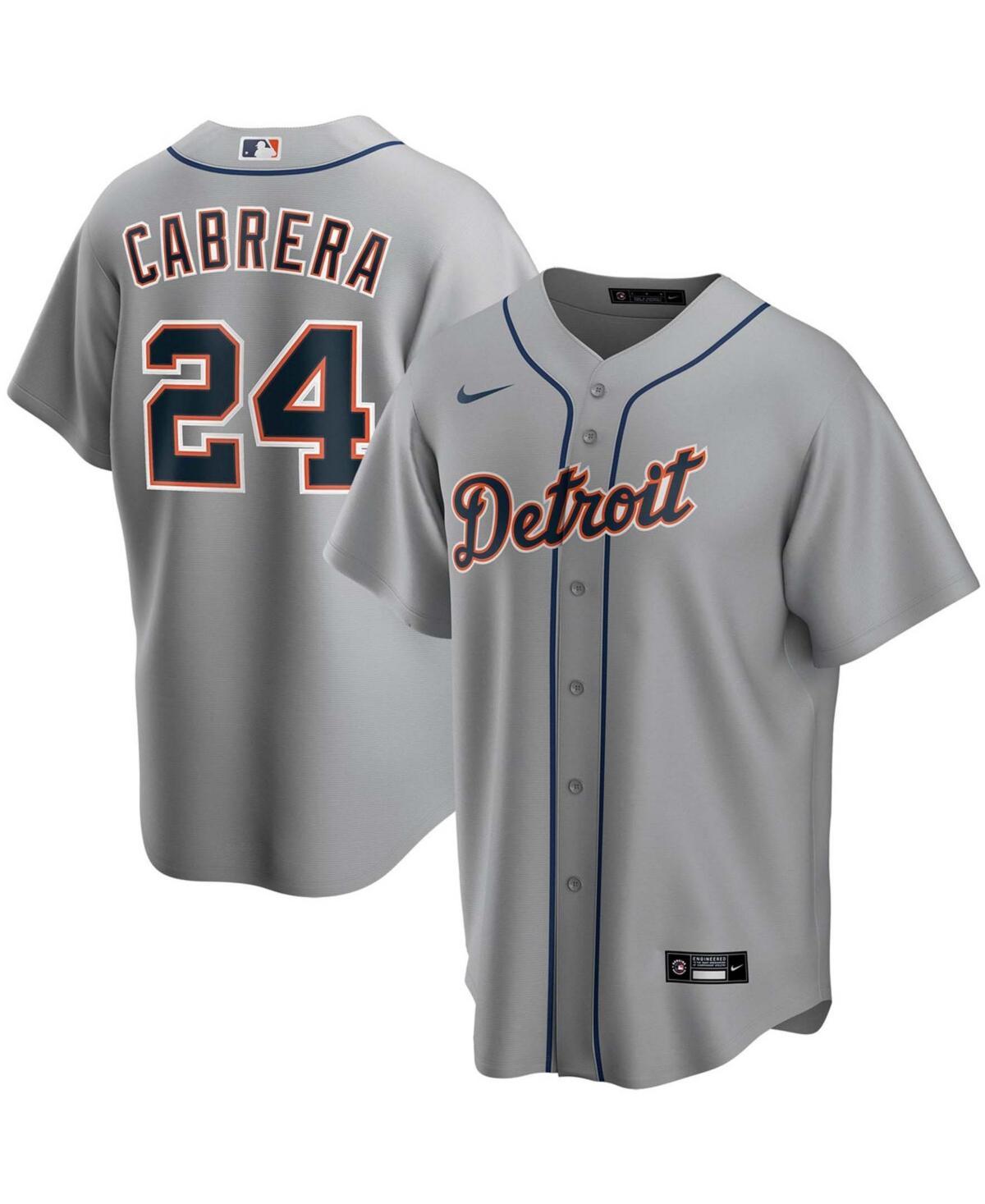 Mens Nike Miguel Cabrera Gray Detroit Tigers Road Replica Player Name Jersey Product Image
