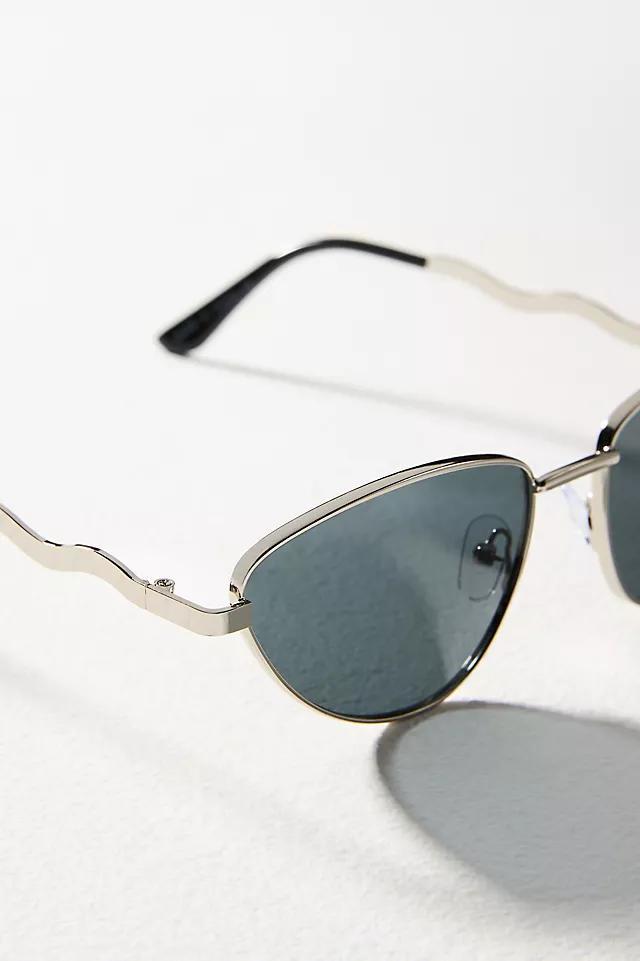 I-SEA Wavy Temple Cat-Eye Aviator Sunglasses Product Image