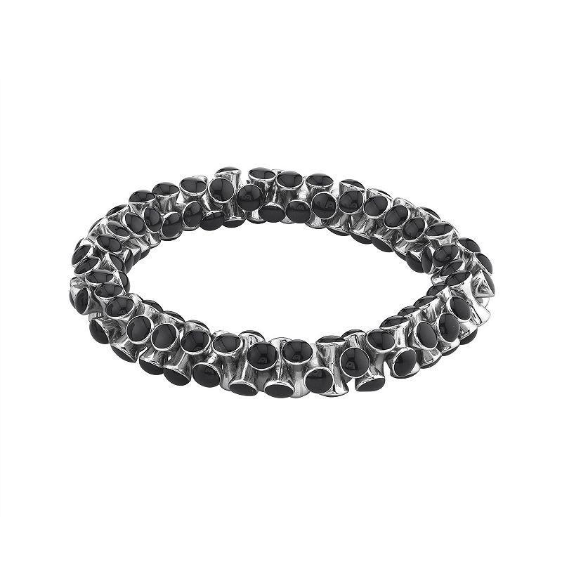 1928 Simulated Crystal Scroll Stretch Bracelet, Womens Purple Product Image
