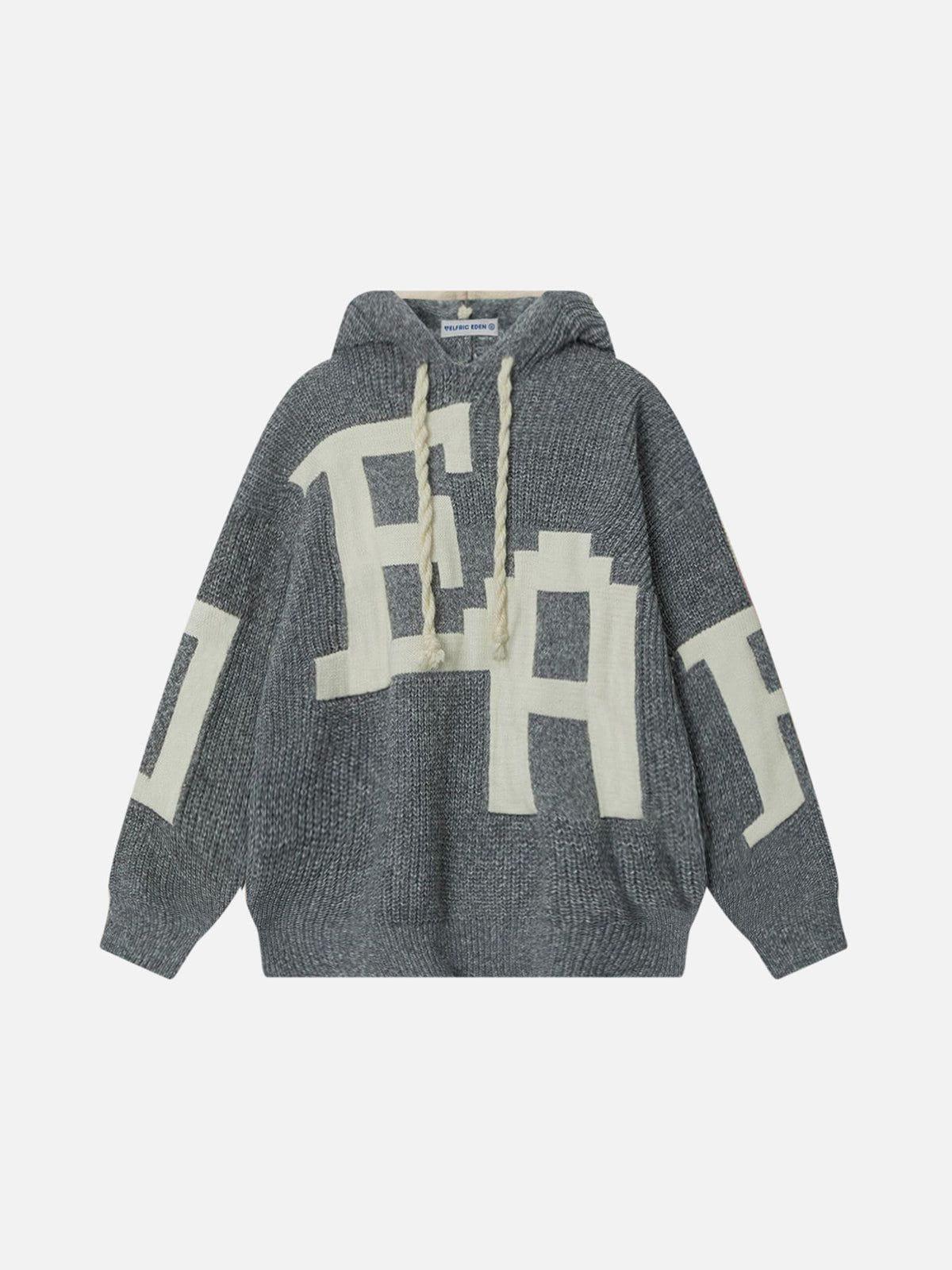 Aelfric Eden Letter Jacquard Knit Hoodie Product Image