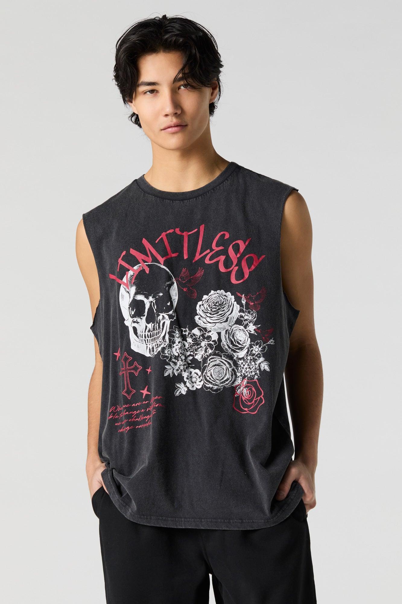 Limitless Graphic Washed Muscle Tank Male Product Image