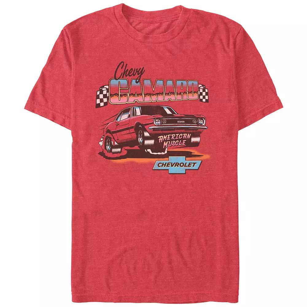 Men's Chevrolet Chevy Camaro American Muscle Graphic Tee, Size: Large, Red Grey Product Image