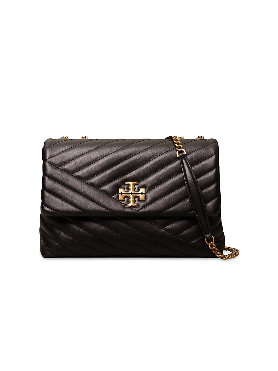 Womens Large Kira Chevron Leather Shoulder Bag Product Image