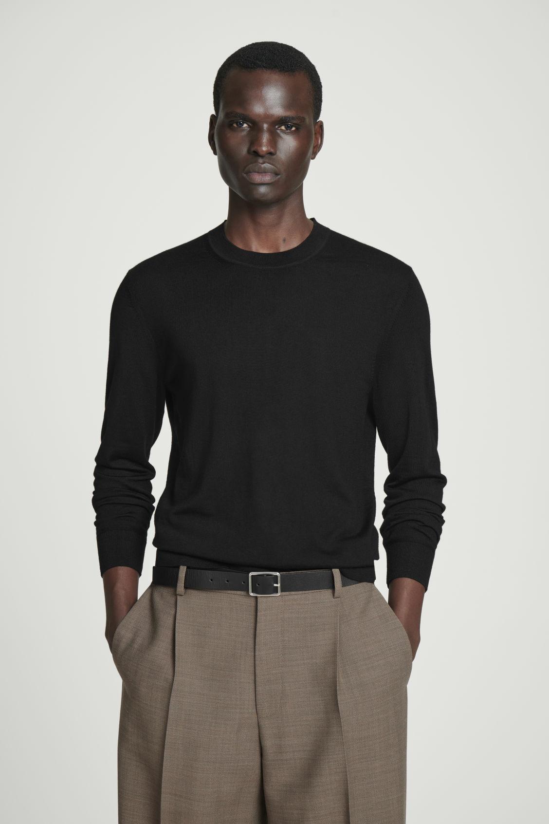 SLIM MERINO WOOL CREW-NECK SWEATER Product Image