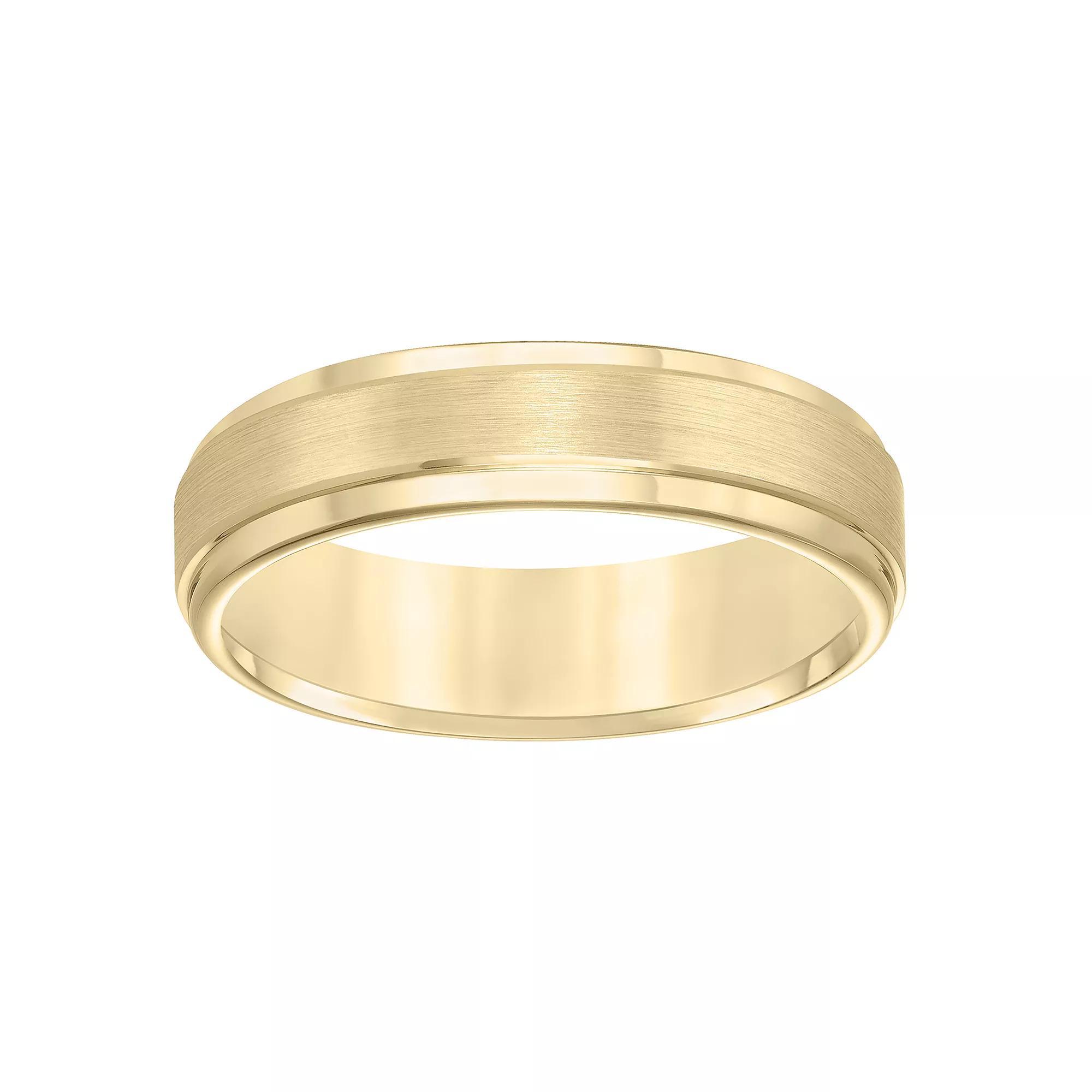 AXL Tungsten Carbide 6 mm Step-Edge Comfort Fit Men's Band, Size: 9, Gold Tungsten Product Image