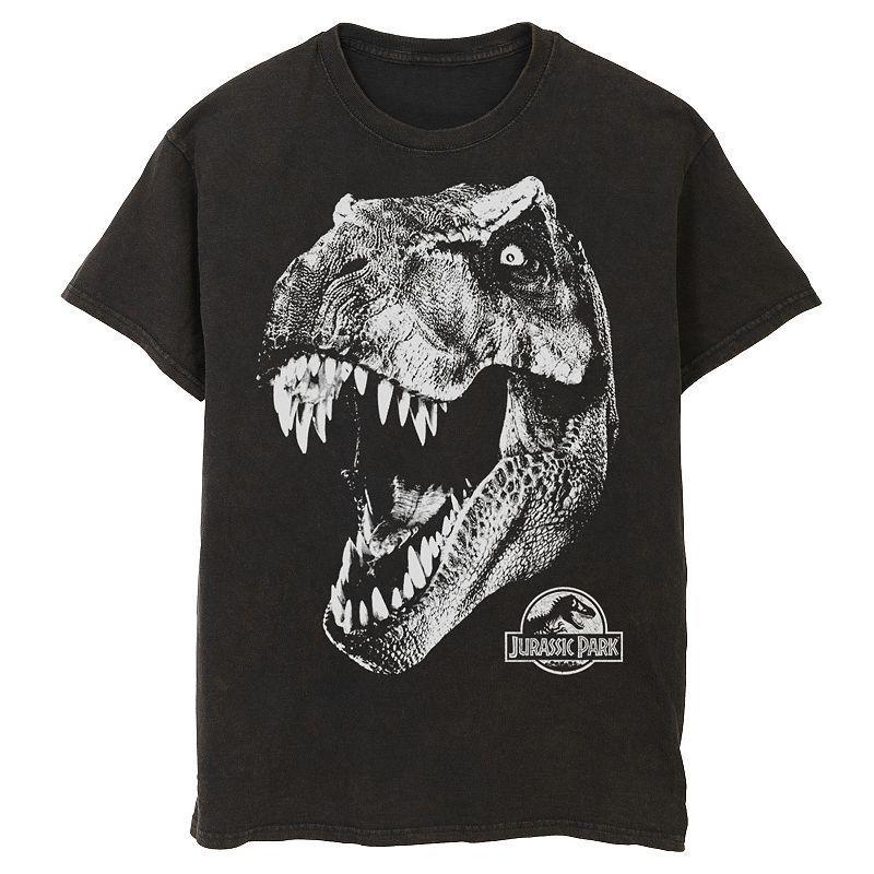 Men's Jurassic Park T-Rex White Head Roaring Tee, Size: Medium, Navy Grey Product Image