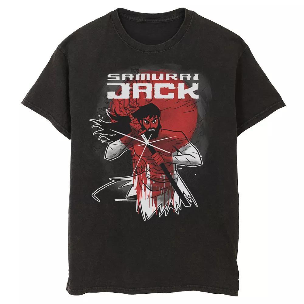 Men's Cartoon Network Samurai Jack Wounded Warrior Fights Again Tee, Size: Large, Black Product Image