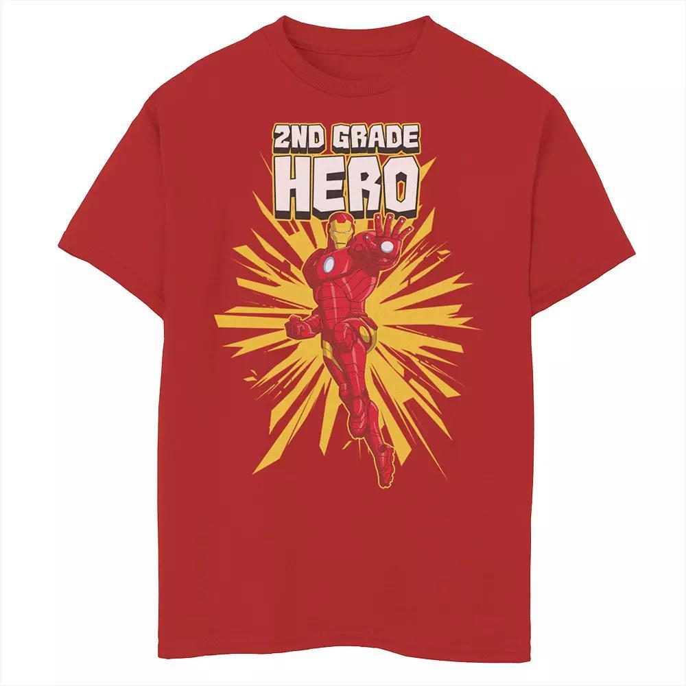 Boys 8-20 Marvel Iron Man 2nd Grade Hero School Text Graphic Tee, Boy's, Size: XS, Red Product Image