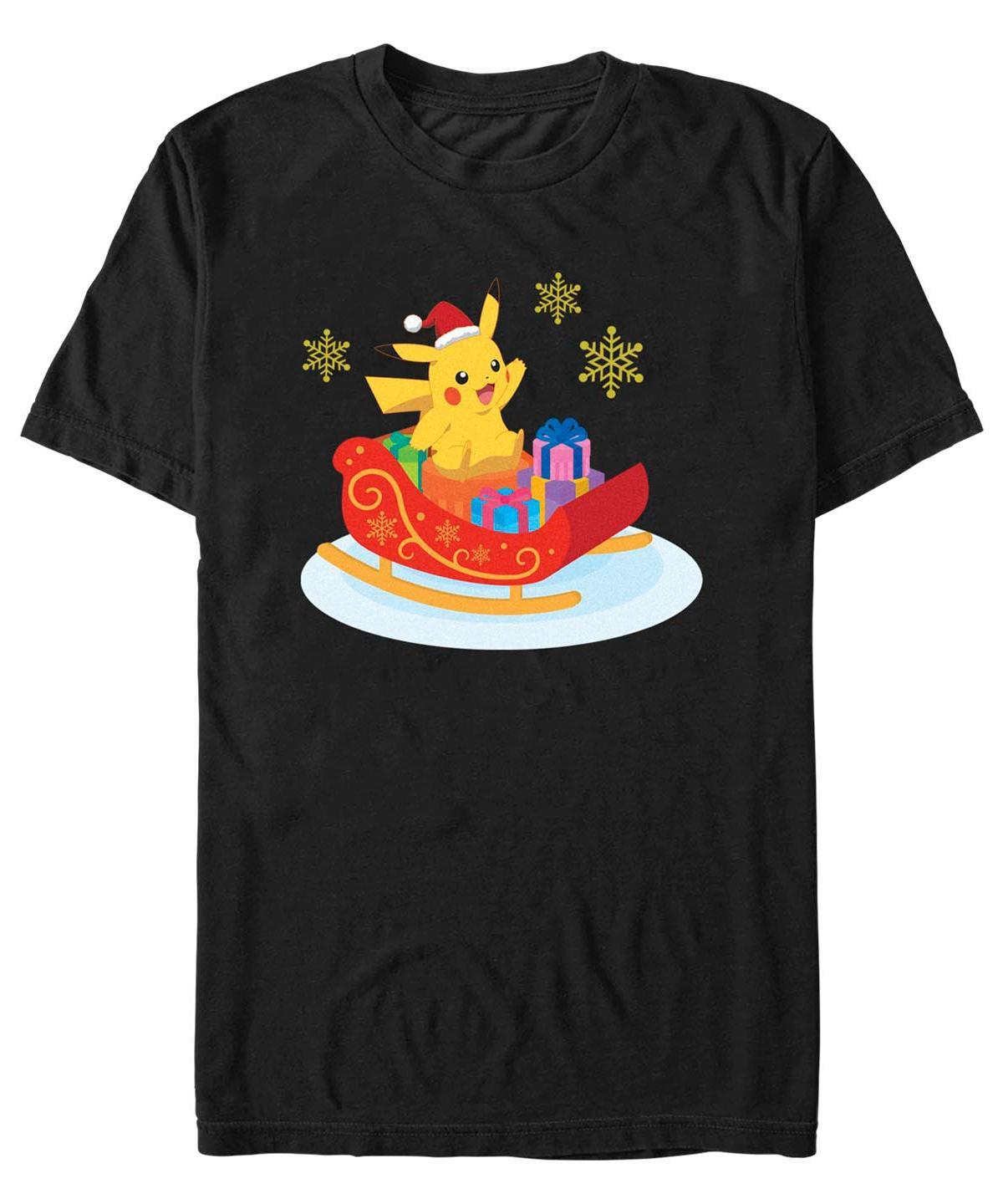 Men's Pokemon Pikachu Christmas Ride Tee, Size: XXL, Black Product Image