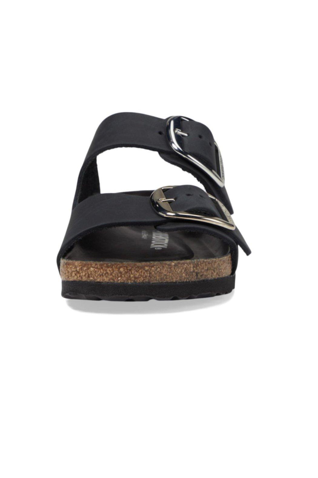 Birkenstock Arizona Big Buckle Oiled Leather Narrow Width in Black Product Image