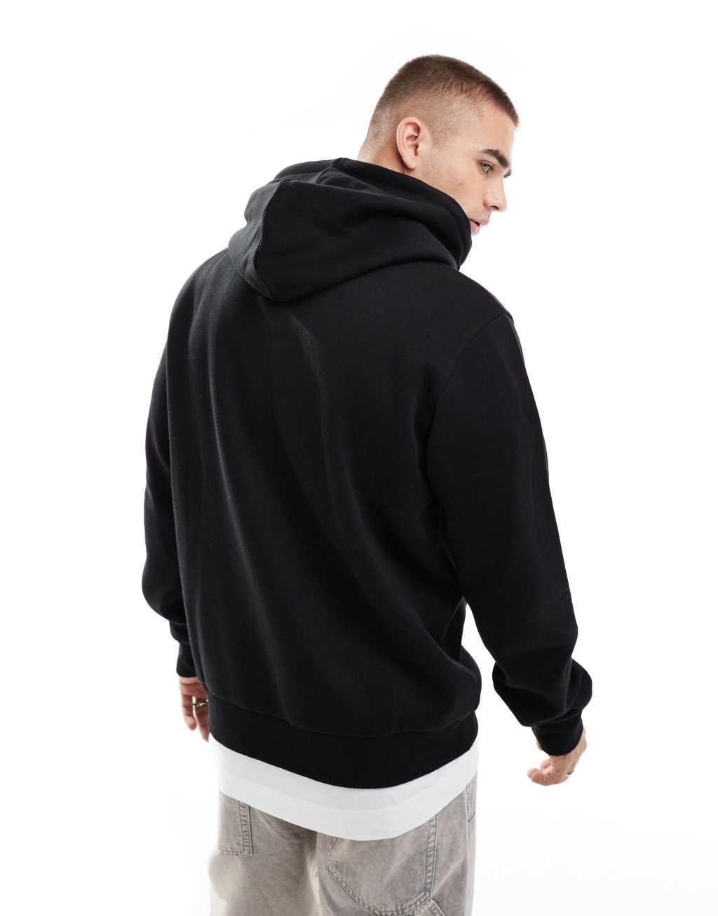 JJ Rebel hoodie with small chest logo in black Product Image