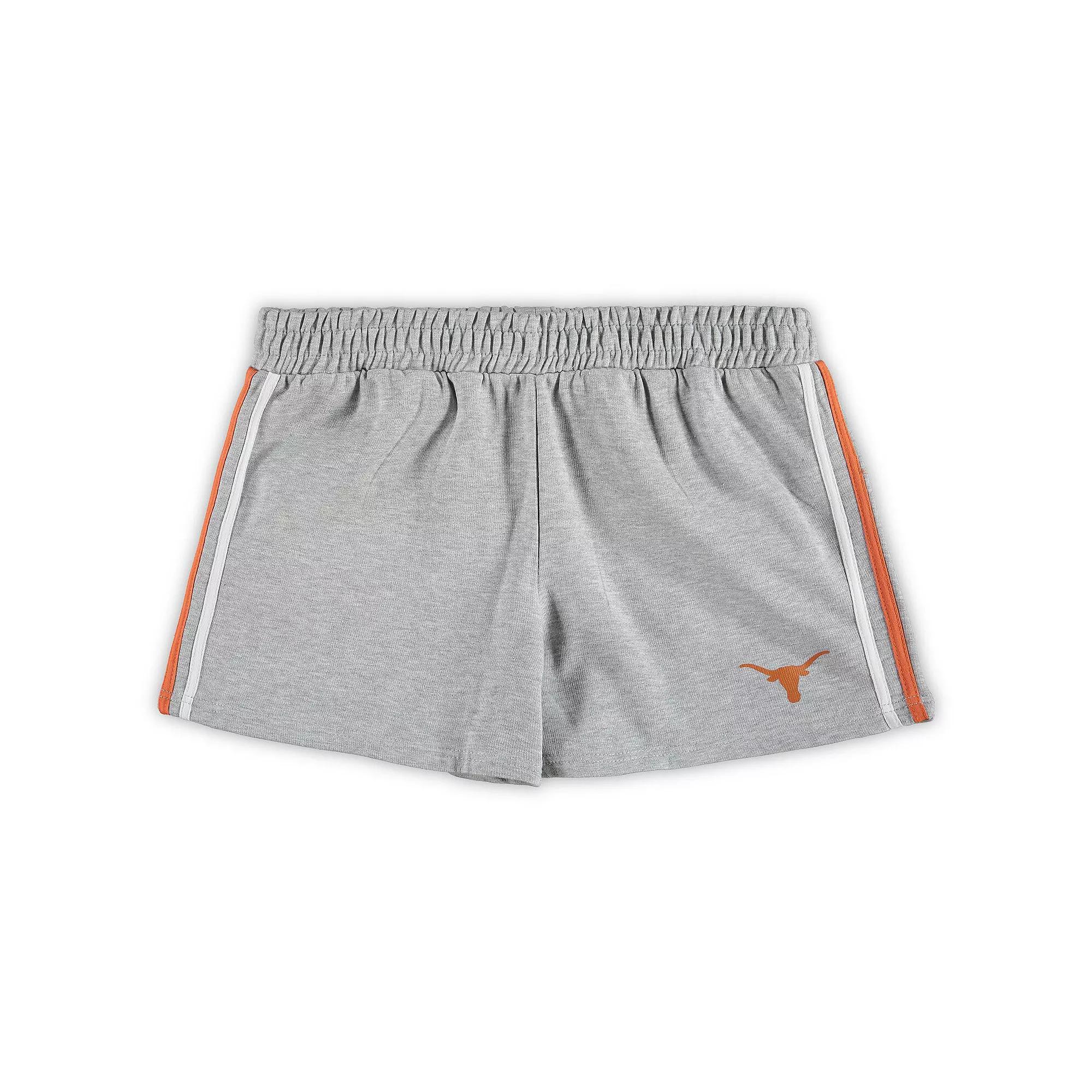Women's Heathered Gray Texas Longhorns Plus Size 2-Stripes Shorts, Size: 4XL, Grey Product Image