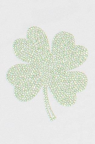 Rhinestone Shamrock Mesh Tee Product Image