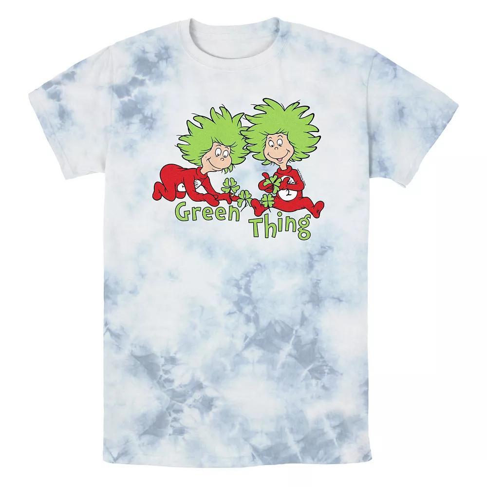 Men's Dr. Seuss Green Thing Bombard Wash Graphic Tee, Size: Large, White Blue Product Image