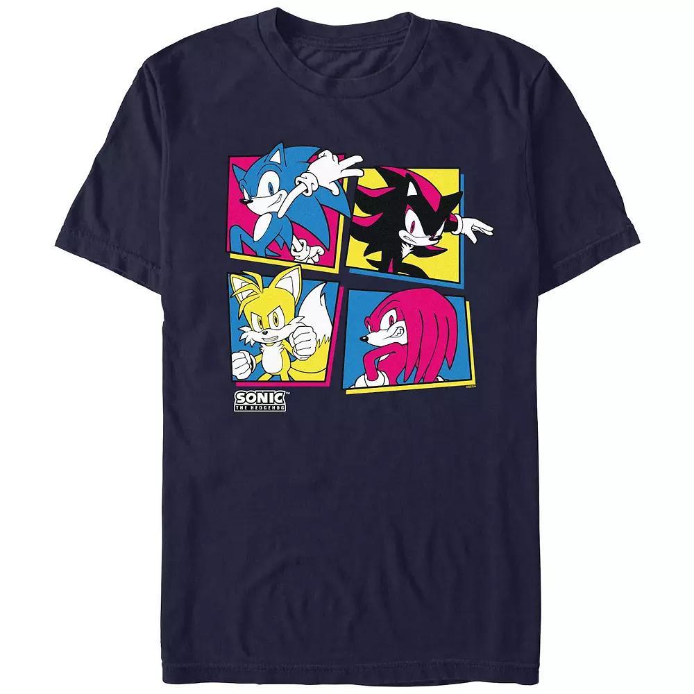Men's Sonic The Hedgehog Pop Color Portraits Graphic Tee, Size: XL, Blue Product Image
