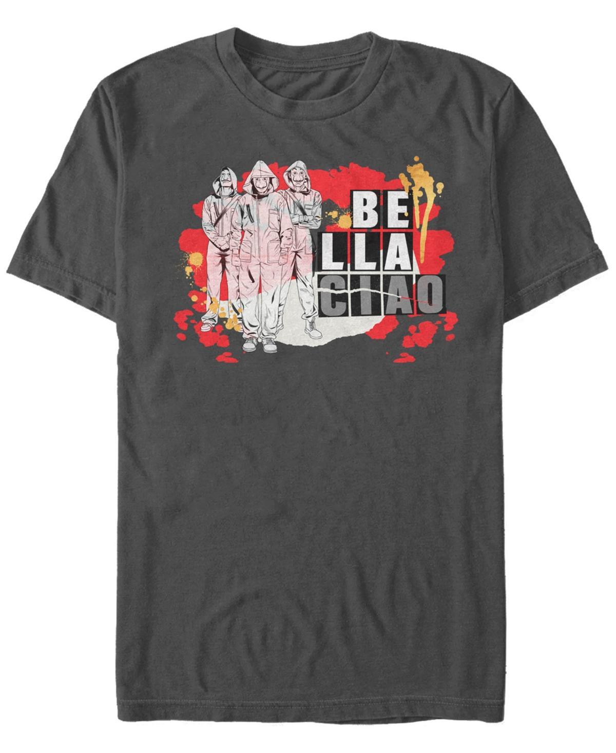 Men's Netflix La Casa De Papel Bella Ciao Paint Splatter Tee, Size: 3XL, Grey Product Image