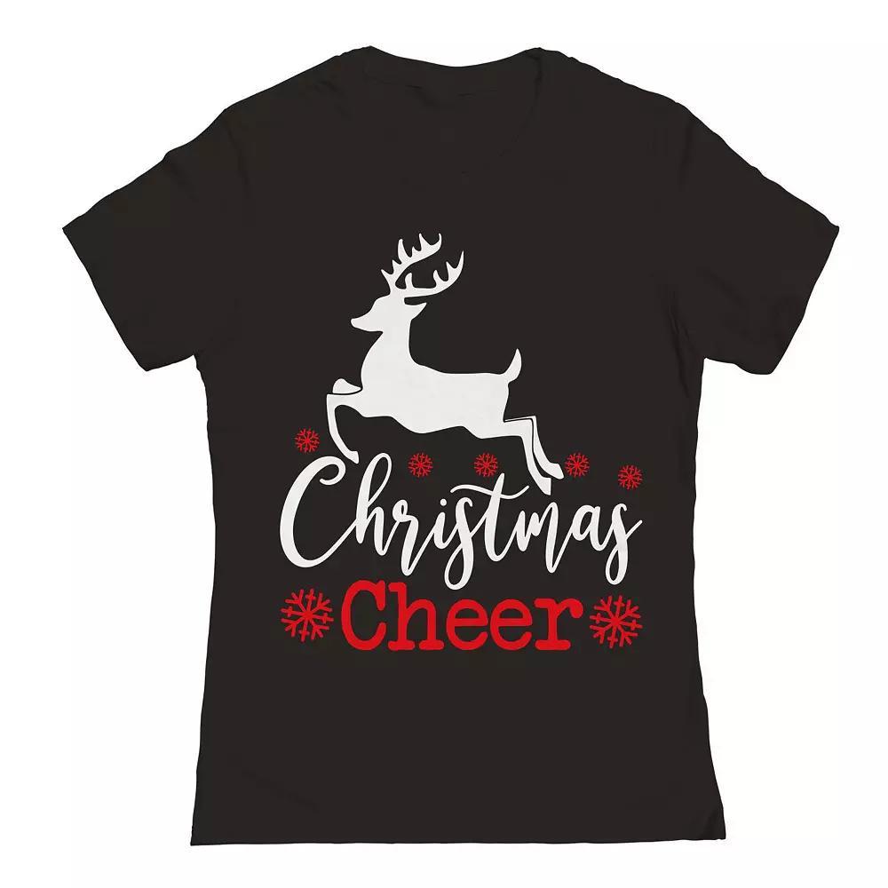 Junior's Christmas Cheer Graphic Tee, Women's, Size: XXL, Black Product Image