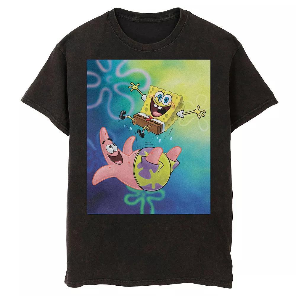 Men's Nickelodeon SpongeBob SquarePants Patrick Star Best Buddies Mineral Wash Graphic Tee, Size: XL, Black Product Image
