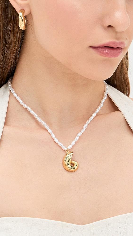 Kenneth Jay Lane Gold Seashell Pendant Necklace | Shopbop Product Image