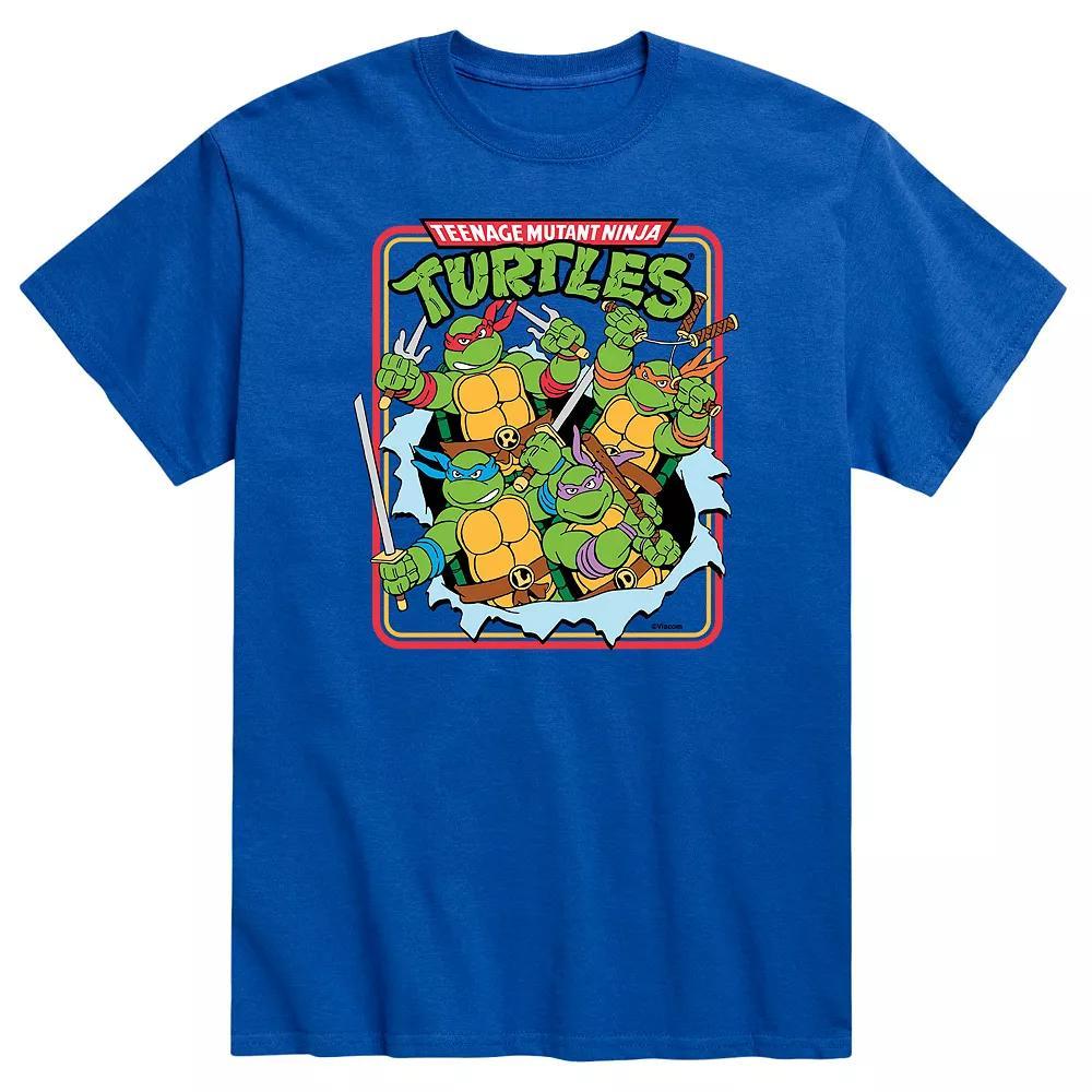 Men's Teenage Mutant Ninja Turtles Ripping Out Of Shirt Tee, Size: XXL, Blue 2 Product Image