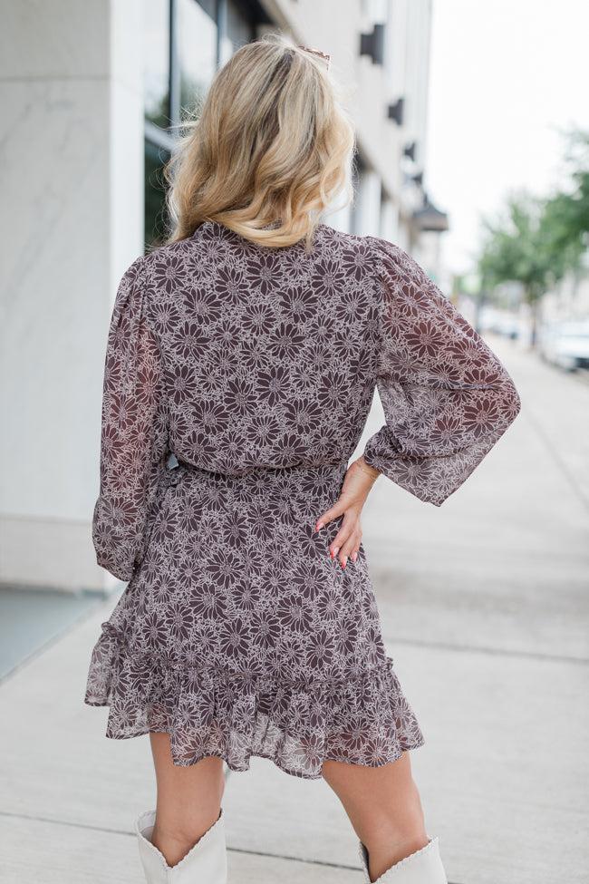 Love You True Brown Floral Print Collared Dress FINAL SALE Product Image