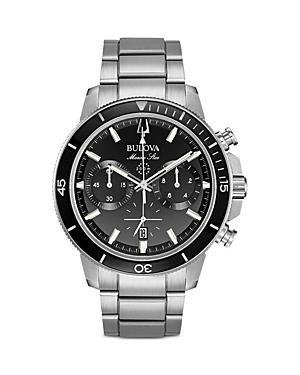 Bulova Mens Marine Star Stainless Steel Chronograph Watch - 96B272 Silver Tone Product Image