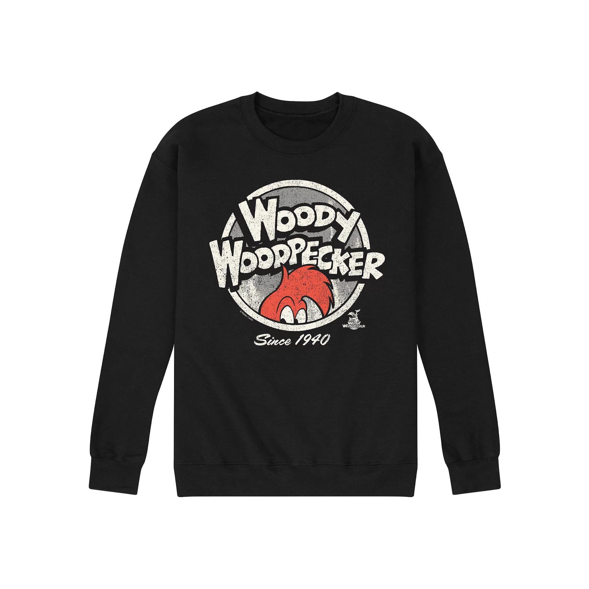 Mens Woody Woodpecker Vintage Logo Fleece Sweatshirt Product Image