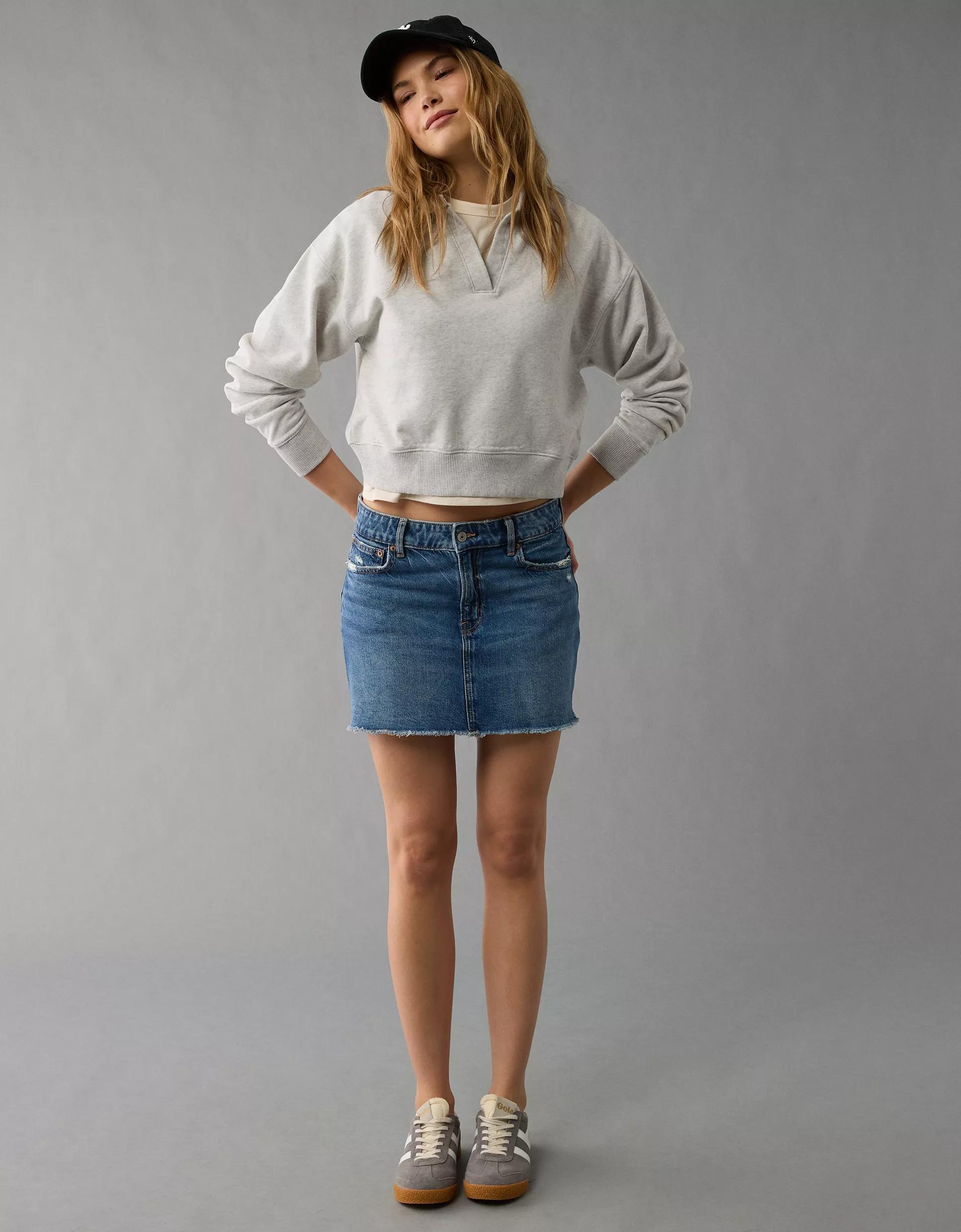 AE Cropped Polo Sweatshirt Product Image