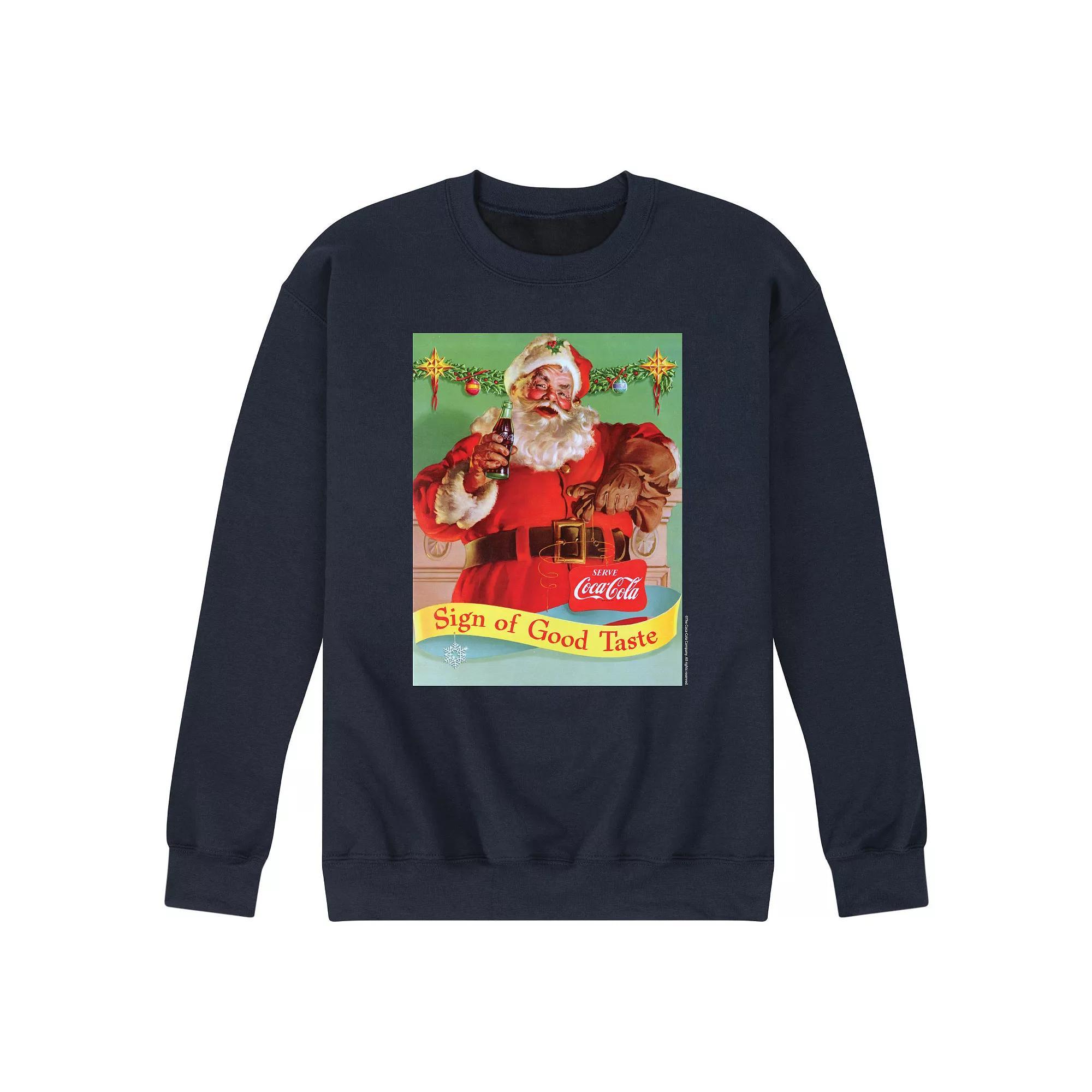 Men's CocaCola Sip Of Good Taste Sweatshirt, Size: XXL, Blue Product Image