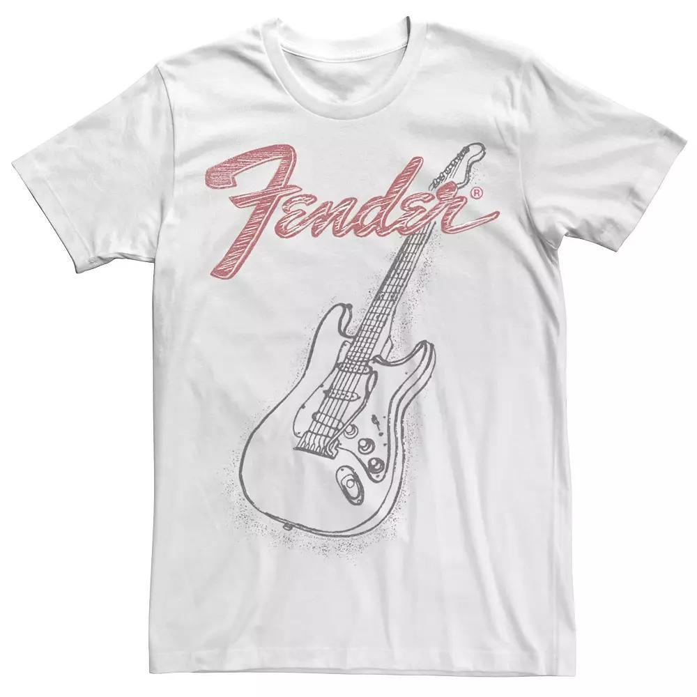 Men's Fender Guitar Sketch Logo Tee, Size: Small, White Product Image