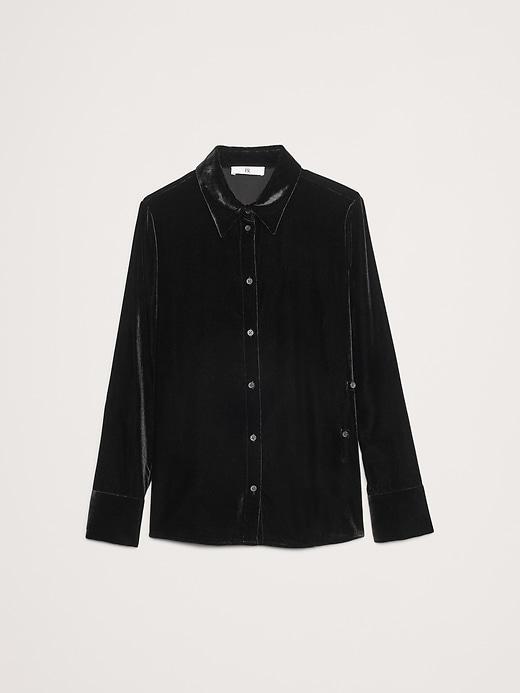 Velvet Asymmetrical Shirt Product Image