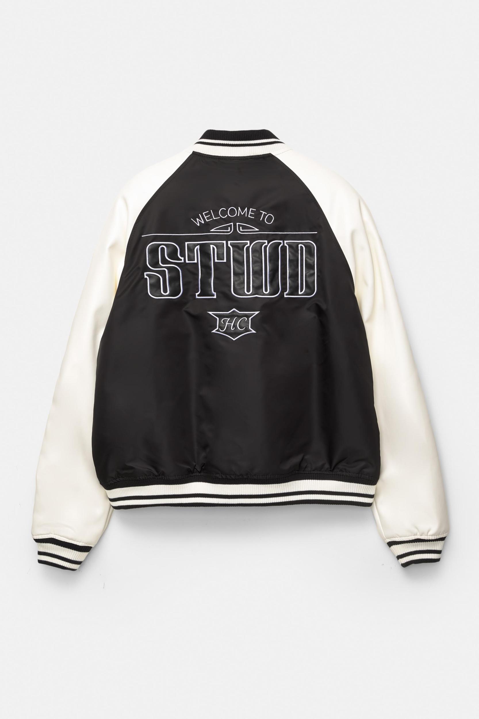 Embroidered varsity bomber jacket Product Image
