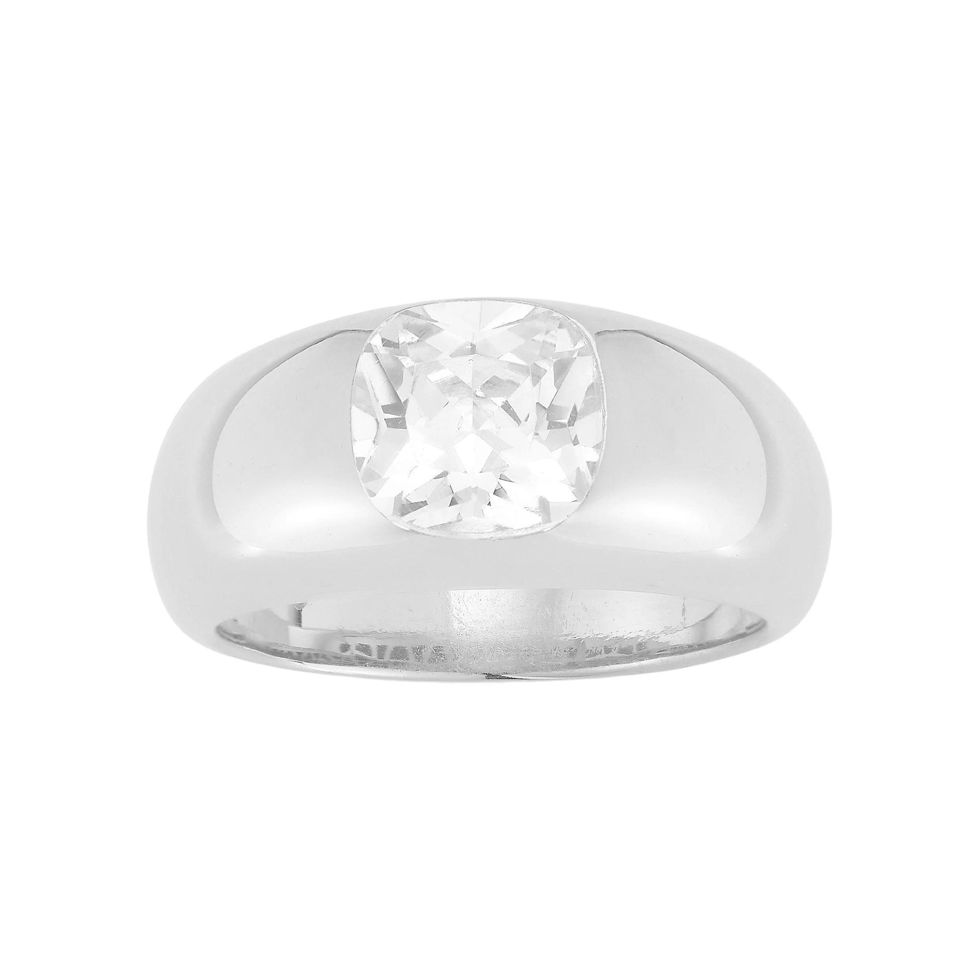 Sunkissed Sterling Cubic Zirconia Dome Ring, Women's, Size: 7, Silver Tone Product Image