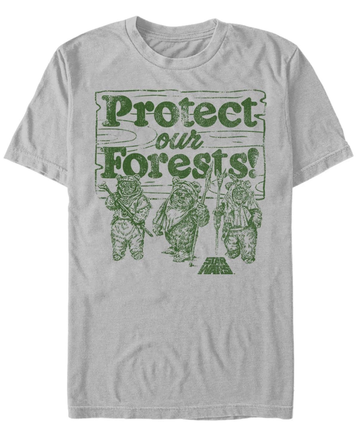 Men's Star Wars Ewoks Protect Our Forests Camp Tee, Size: XL, Silver Product Image