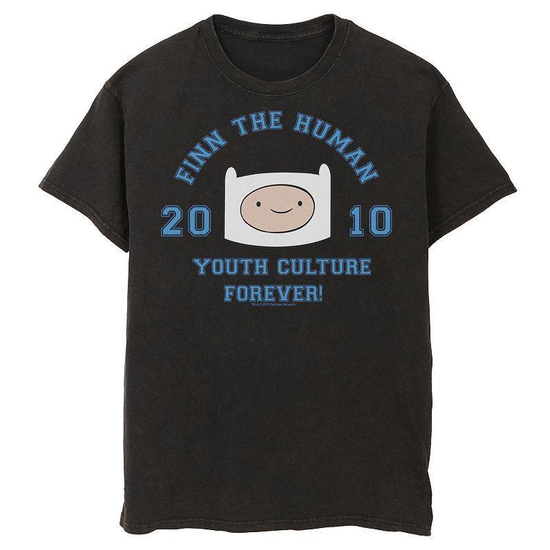 Men's Adventure Time Finn The Human Youth Culture Forever Graphic Tee, Size: 3XL, Athletic Grey Product Image
