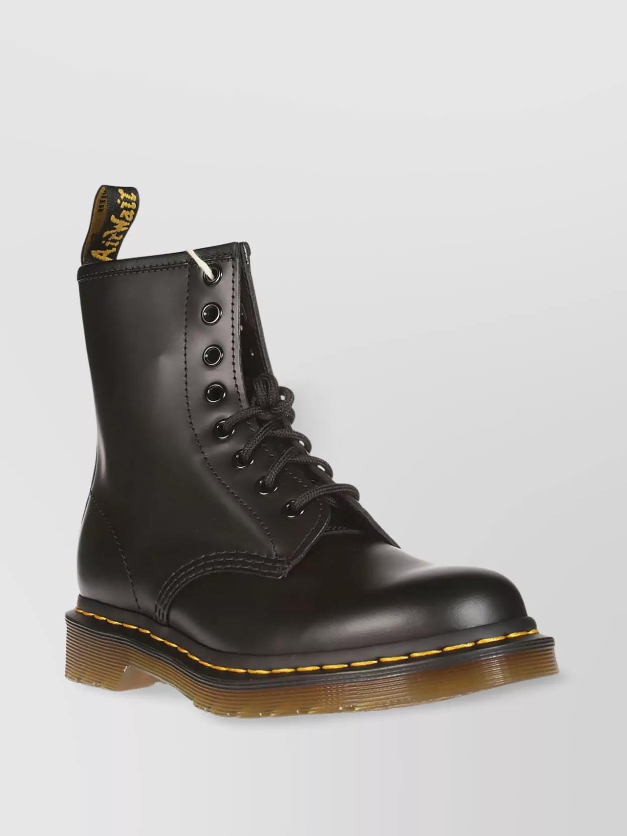 DR. MARTENS' Smooth Chunky Sole Boots With Contrast Stitching In Brown Product Image