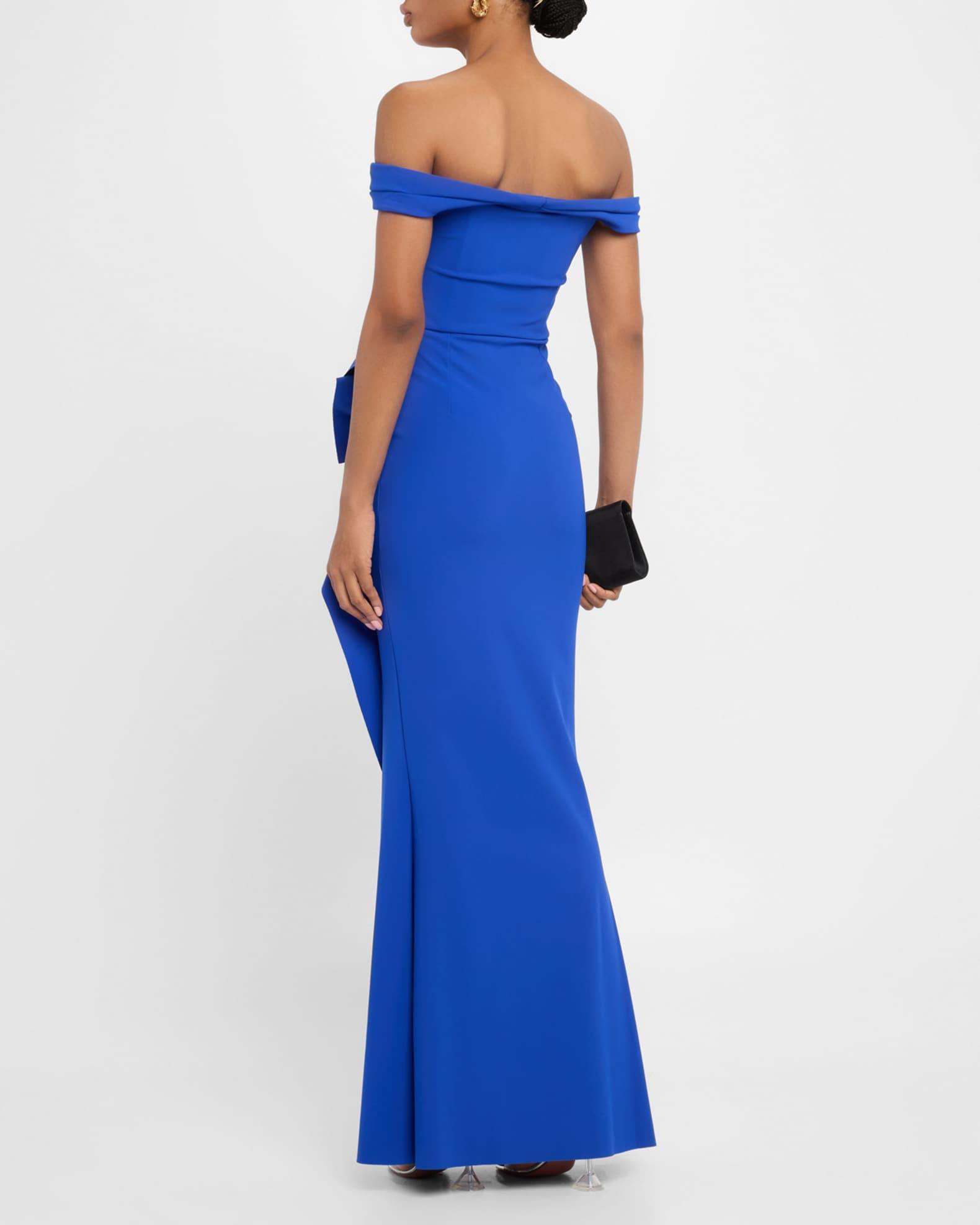 Off-Shoulder Ruffle Mermaid Gown Product Image