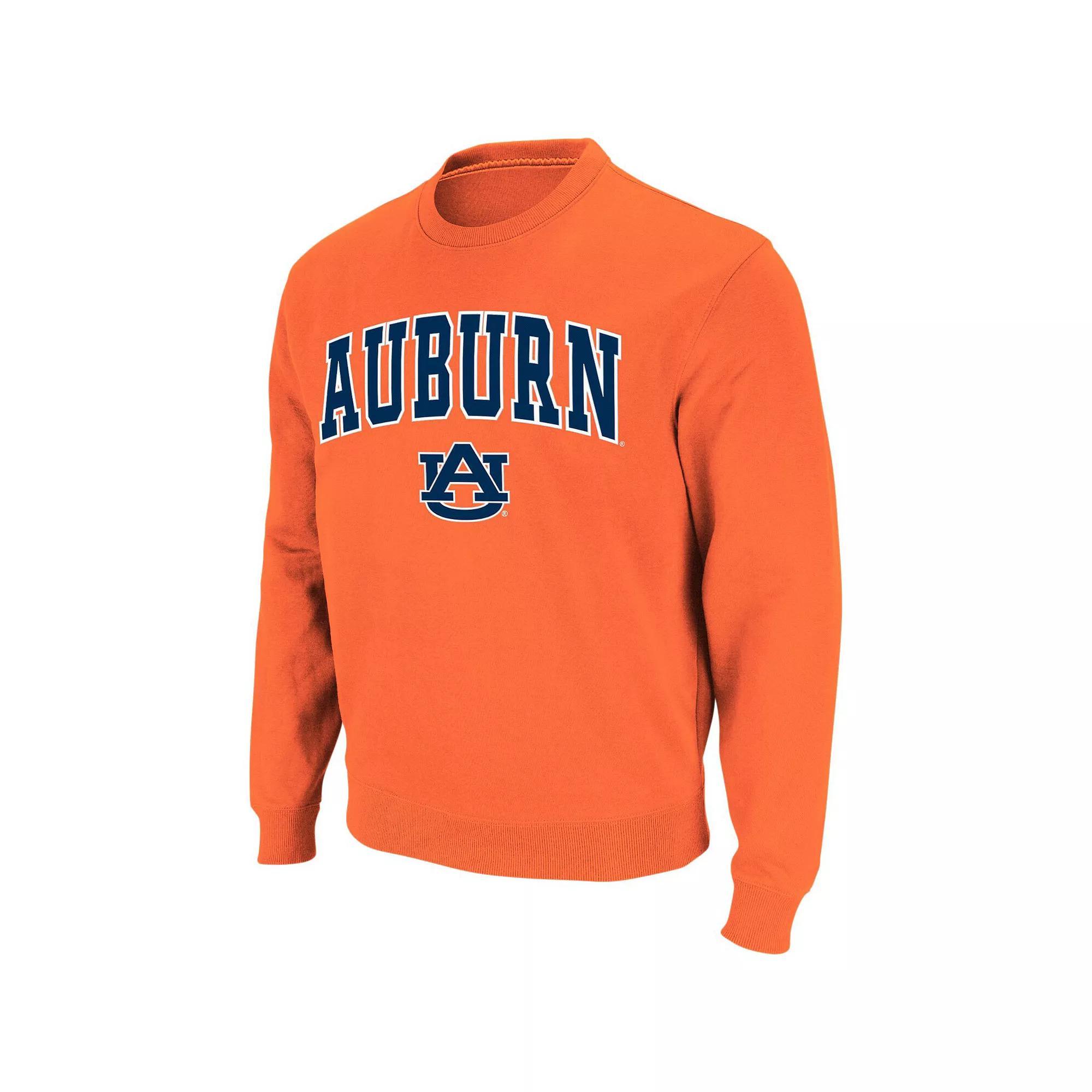 Men's Colosseum Orange Auburn Tigers Arch & Logo Crew Neck Sweatshirt, Size: 2XL Product Image