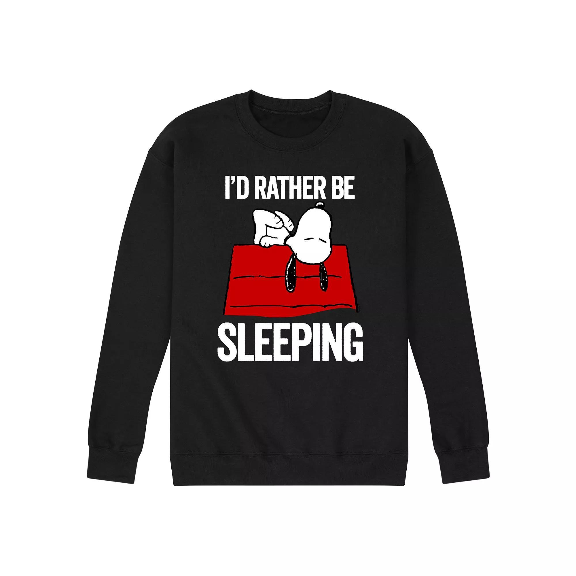 Men's Peanuts Snoopy I'd Rather Be Sleeping Graphic Sweatshirt, Size: Large, Black Product Image