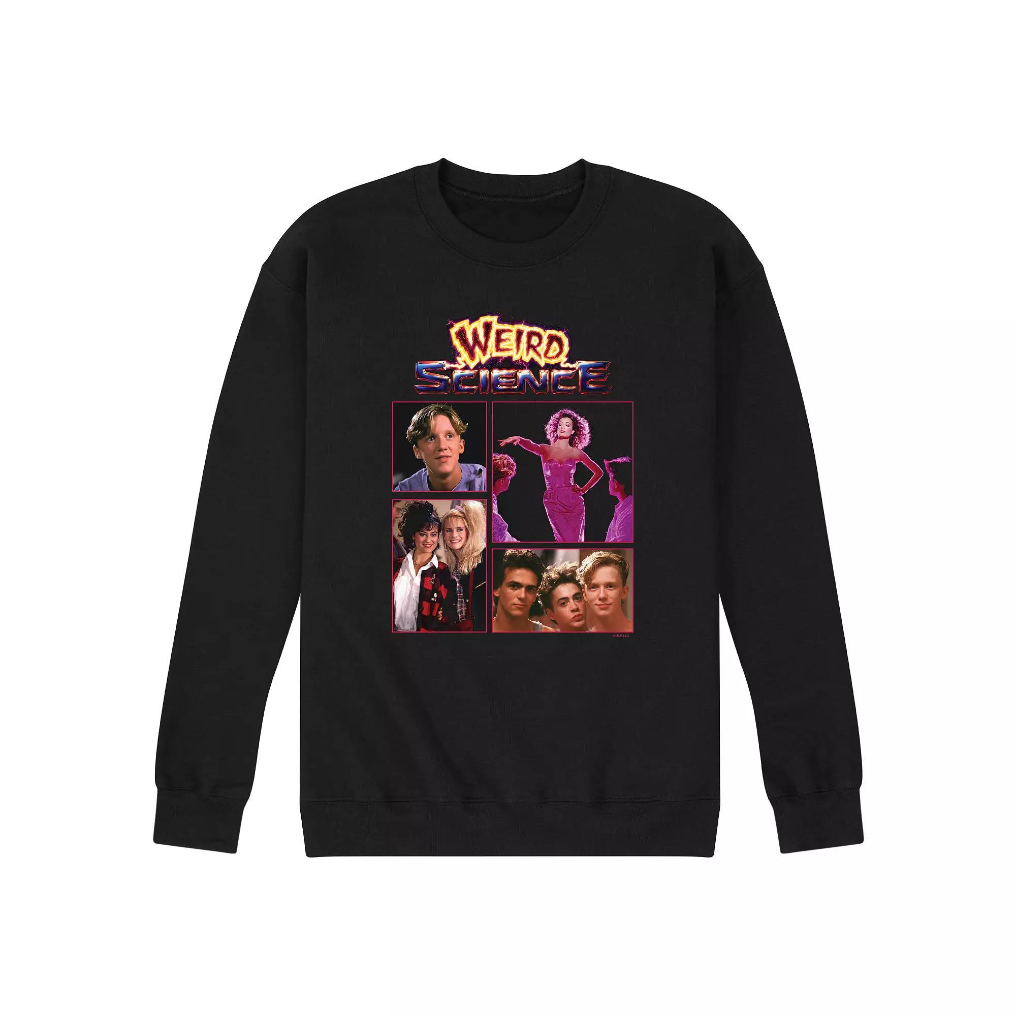 Mens Weird Science Cast Grid Fleece Sweatshirt Product Image